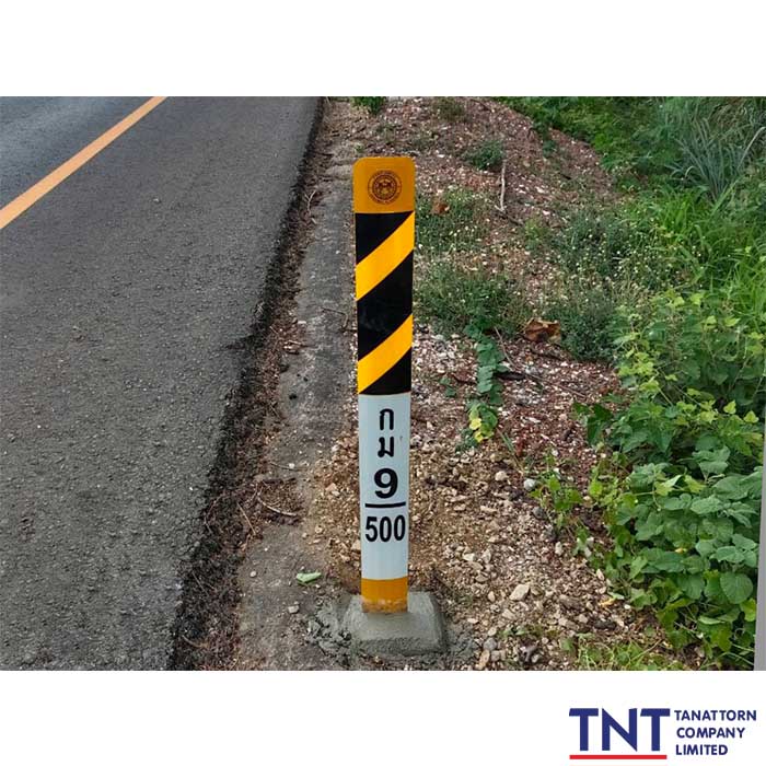 steel flex yellow หลักบอกระยะ